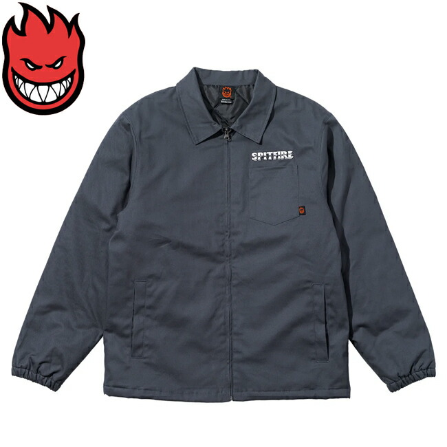 SPITFIRE ブラック ナイロンジャケット SPITFIRE WHEELS スピットファイヤー クラシック ロゴ フード
