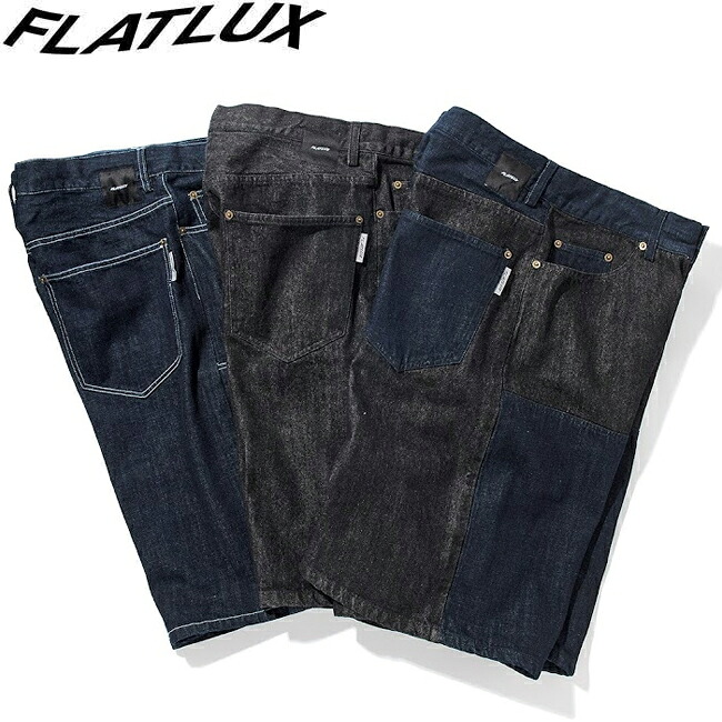 パンツ FLATLUX フラットラックス DDK Short "denim" Pant Indigo Black 2Tone ショーツ ショートパンツ メンズ レディース|STORMY