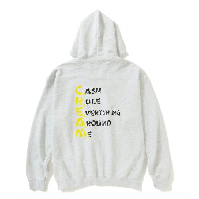 パーカー WU-WORLD ウーワールド C.R.E.A.M. HOODIE SWEAT Ash プルオーバーフード スウェット メンズ レディース|STORMY