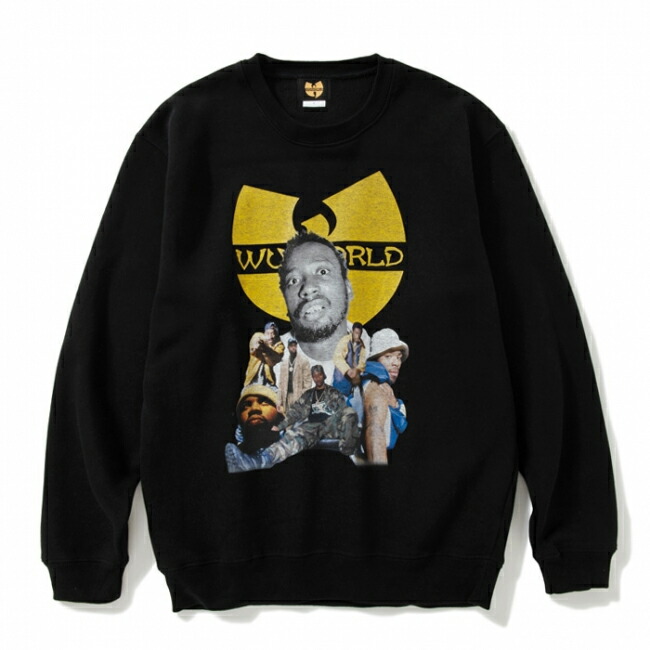 調教師 WU-WORLD ウー世界 W TEAM CREW SWEAT Black 労働者の一団のど首 汗水 メンズ レディース