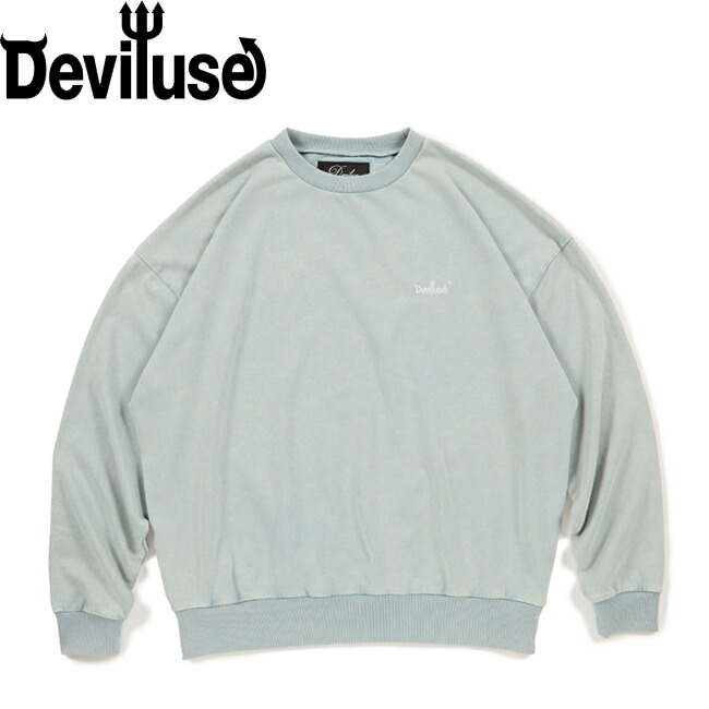 トレーナー Deviluse デビルユース Small Logo Crewneck Sweat Stone Blue クルーネック スウェット メンズ レディース