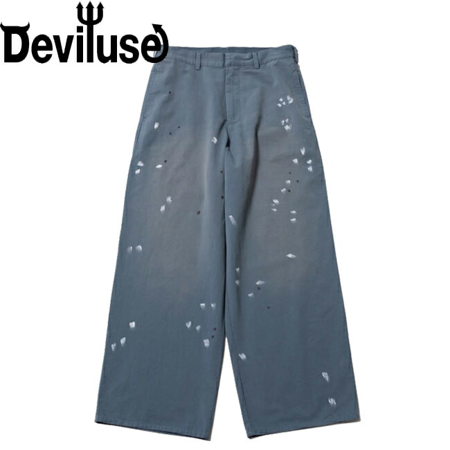 ズボン下 Deviluse デビルユース Paint Work Pants Stone Blue ss26041 絵の具 細工物ズボン下 ボトムス メンズ レディース