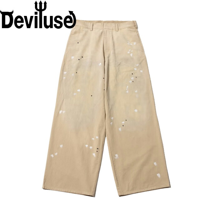ズボン下 Deviluse デビルユース Paint Work Pants Khaki ss26040 絵の具 細工物ズボン下 ボトムス メンズ レディース