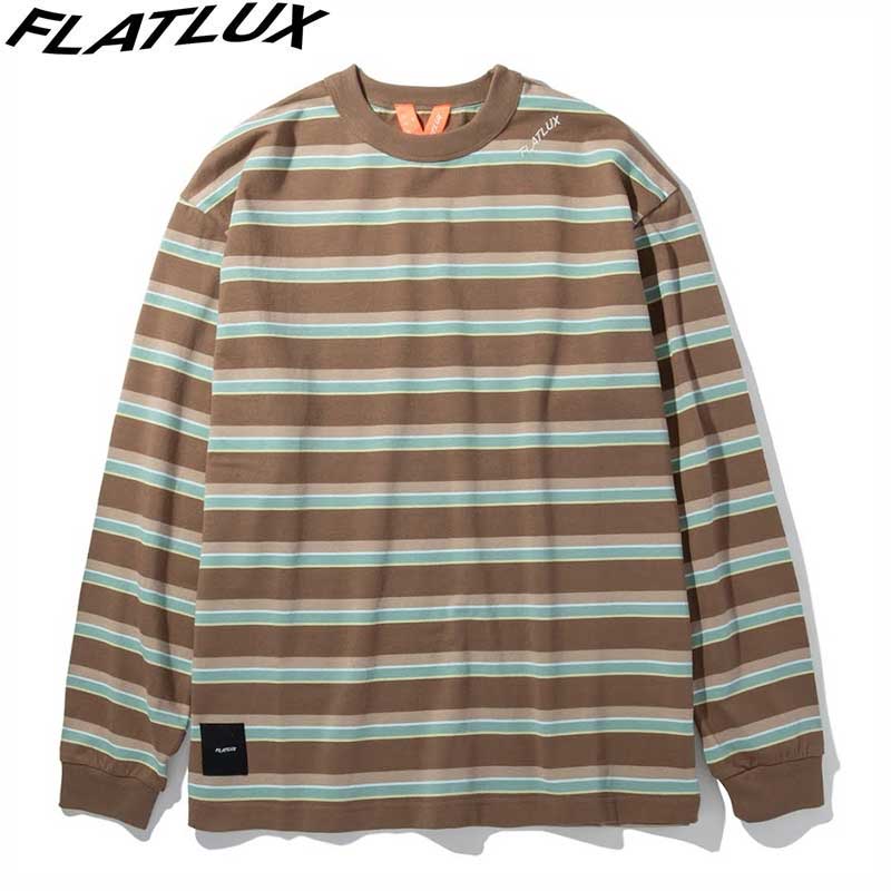フラットラックス FLATLUX tシャツ Border L/S TEE Coffee 長袖Tシャツ ボーダー カットソー