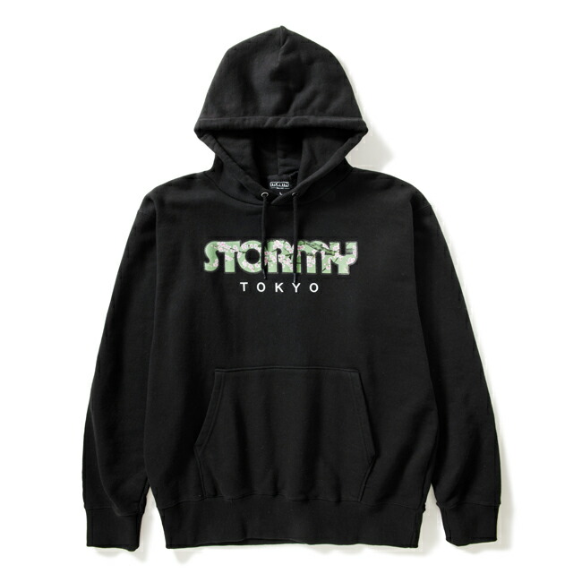 パーカー STORMY ORIGINAL ストーミー Logo Sakura Tokyo PULLOVER HOODIE Black プルオーバーフード スウェット メンズ レディース