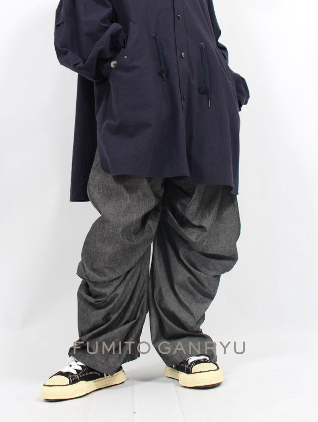 GANRYU 黒 スラックス Sサイズ FUMITO GANRYU/フミト ガンリュウ】Side conceal slacks