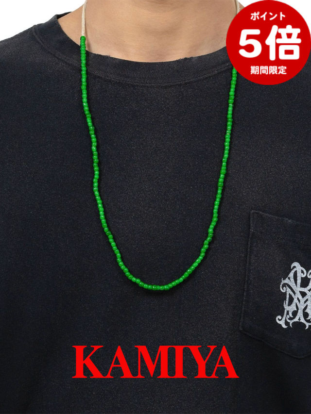 期間限定P5倍【KAMIYA / カミヤ】 【25AW】グラス ビーズ ネックレス / GLASS BEADED NECKLACE / グリーン