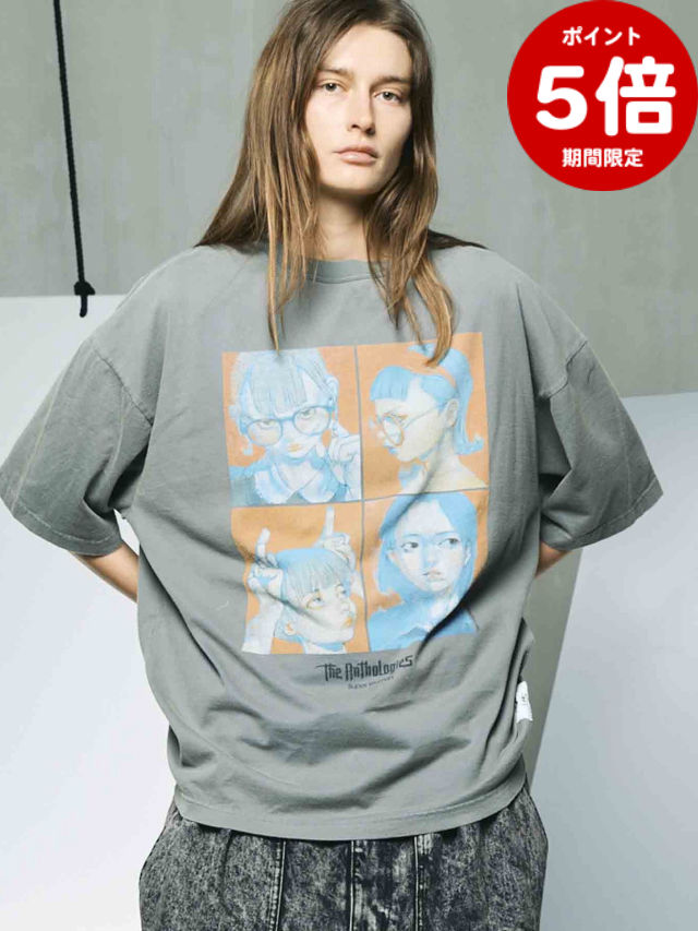 期間限定P5倍【MA LABEL BY MAISON SPECIAL / エムエーレーベル バイ メゾンスペシャル】 古塔つみ 描き下ろし オーバーサイズ Tシャツ / COTOH 1st ALBUM T-SHIRT / グレー