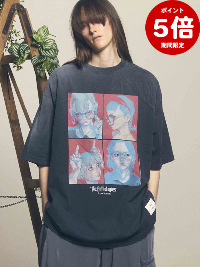 期間限定P5倍【MA LABEL BY MAISON SPECIAL / エムエーレーベル バイ メゾンスペシャル】 古塔つみ 描き下ろし オーバーサイズ Tシャツ / COTOH 1st ALBUM T-SHIRT / ブラック