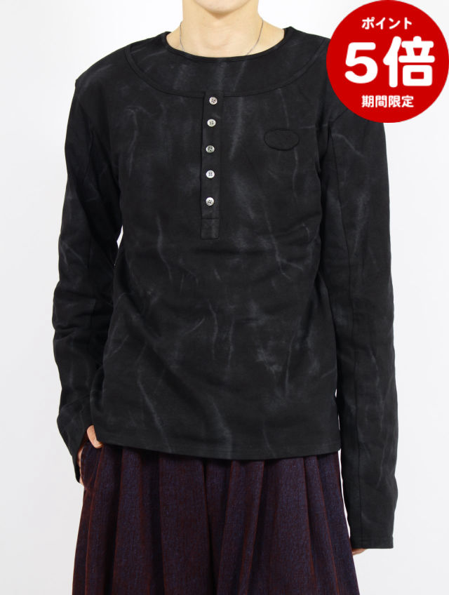 期間限定P5倍【SYUMAN. / シュウマン】 【26SS】 レイヤード ヘンリー ロング スリーブ カットソー / LAYERED HENLY LONG SLEEVES / ブラック 20,020円