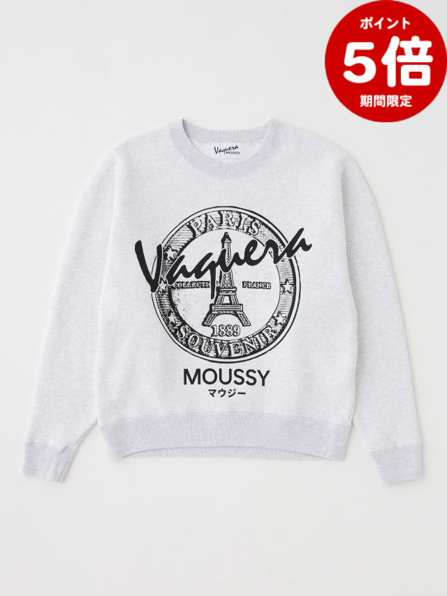 期間限定P5倍【VAQUERA × MOUSSY / ヴァケラ × マウジー】 【26SS】オーバーサイズド スウェットシャツ / VQ OVERSIZED SWEATSHIRT / グレー