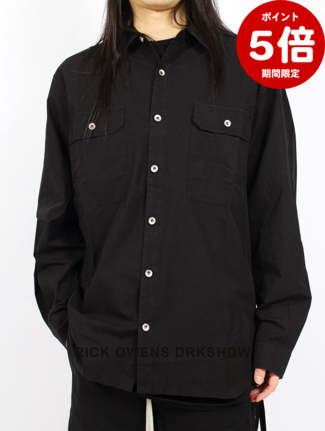 期間限定P5倍【RICK OWENS DRKSHDW / リックオウエンス ダークシャドウ】 【RICK OWENS / リック オウエンス】 【26SS】ジャンボ アウターシャツ / JUMBO OUTERSHIRT / ブラック