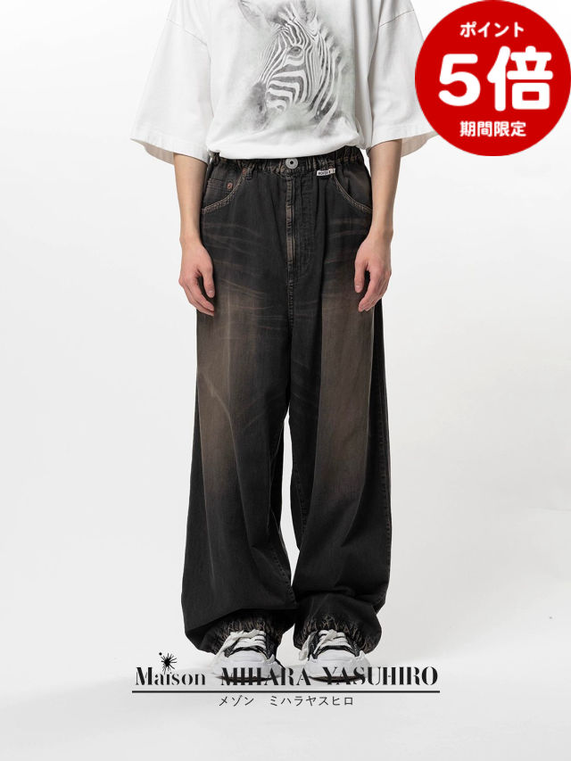 期間限定P5倍【Maison MIHARA YASUHIRO / メゾン ミハラヤスヒロ】 【26SS】ライトオンス ワイド デニム パンツ / LIGHT OZ WIDE DENIM / ブラック