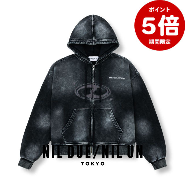 期間限定P5倍【NIL DUE / NIL UN TOKYO / ニル デュエ / ニル アン トーキョー】 【26AW】フェード ウォッシュ ジップ アップ フーディー / FADE WASH ZIP HOODIE / FADED BLACK(ブラック)｜STORYokayama