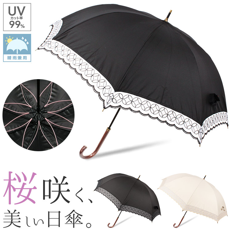 楽天市場 日傘 晴雨兼用 Uvカット99 レディース 傘 七宝レース