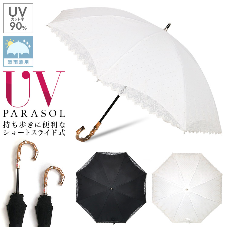 楽天市場 日傘 スライド式 晴雨兼用 Uvカット 二重張り レディース 傘と生活雑貨のお店 Storybox