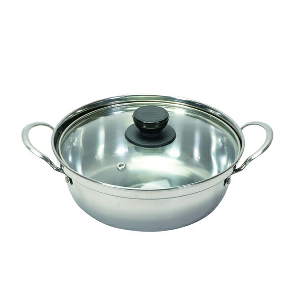 楽天市場】和楽庵 ステンレス製ガラス蓋付卓上鍋18cm パール金属