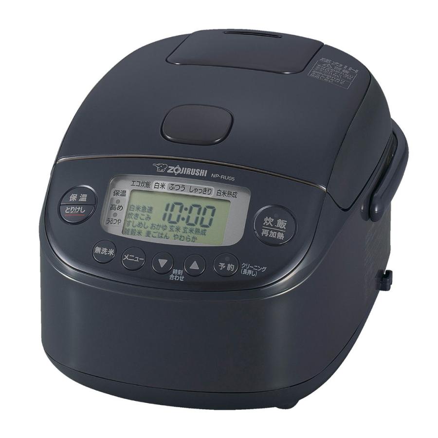 象印 圧力IH炊飯ジャー 3合炊き NP-RU05-BZ スレートブラック 【zoujirushi 極め炊き 炊飯器 小容量 黒 ブラック コンパクト 象印魔法瓶 送料無料】