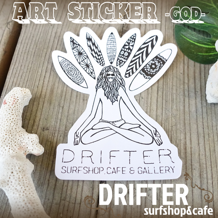 楽天市場 Drifter Surf Shop Cafe ドリフター サーフショップアンドカフェ ロブ マチャド アートステッカー 限定販売 ロゴステッカー サーフィン シール バリ島 Bali Rob Machado Art Sticker Guru God オーシャン スポーツ