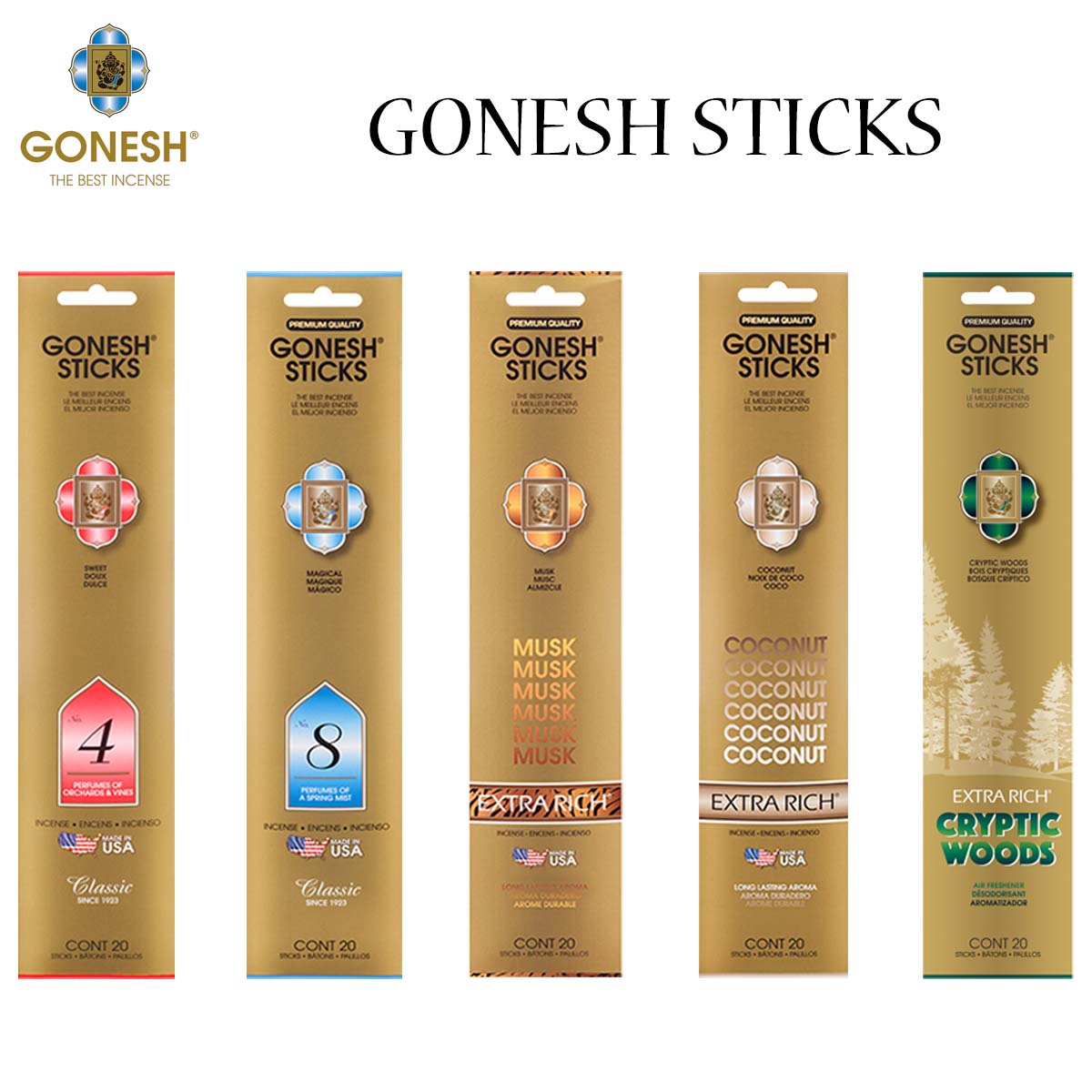 楽天市場】GONESH ガーネッシュ 芳香剤 20 STICKS ルームフレグランス