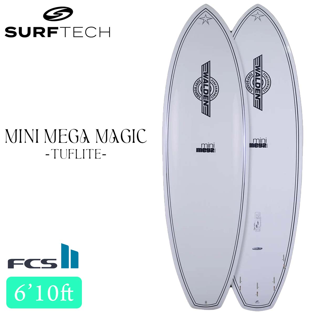 26 SURFTECH サーフテック サーフボード MINI MEGA MAGIC 610 6.10 ミニメガマジック EPS ミッドレングス ファンボード サーフィン 板 WALDEN ウォルデン 2026年 日本正規品