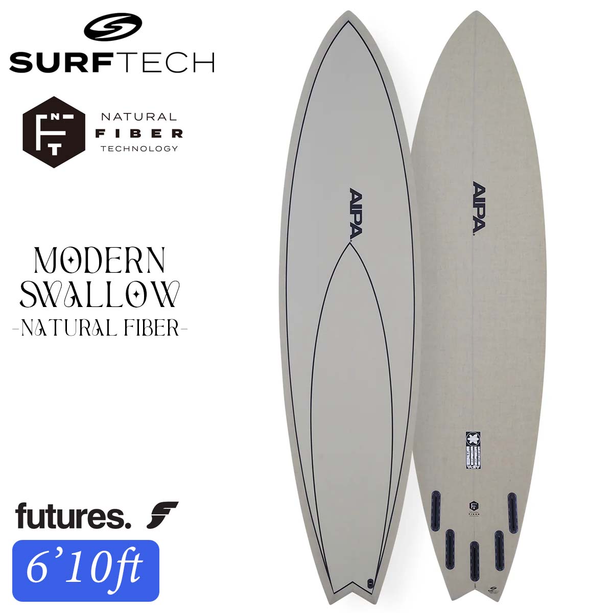 26 SURFTECH サーフテック サーフボード MODERN SWALLOW 610 6.10 モダンスワロー ミッドレングス ファンボード サーフィン 板 EPS NATURAL FIBER AIPA アイパ Futures フューチャー 2026年 日本正規品