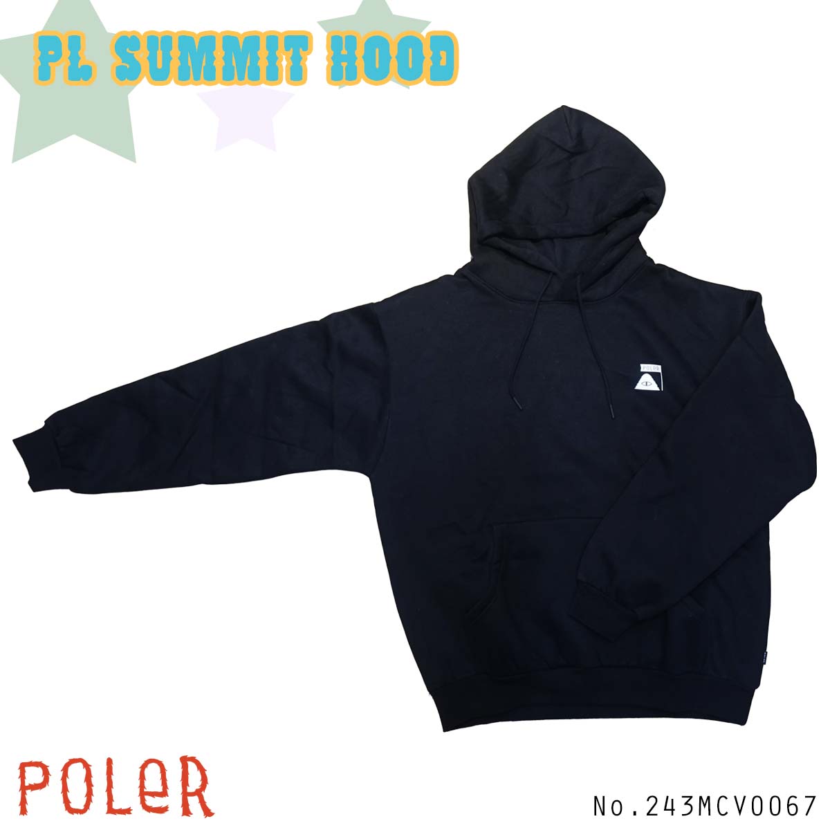 24 POLeR ポーラー パーカー PL SUMMIT HOOD フーディー トップス 分かりやすい 裏起毛 心地好い メンズ ユニ一発やる アウトドア 波乗り 2024年秋冬 品番 243MCV0067 日本置き目品