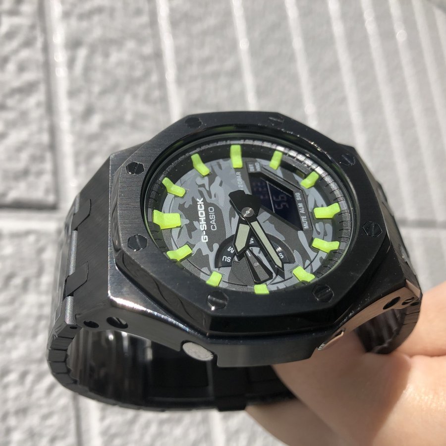 楽天市場】G-shock カシオーク カスタマイズ 蛍光 ルミノバ 発光 カスタム 第二世代 ケース ストラップセット GA-2100SU-1A ( 並行輸入モデル) : STRAP 24