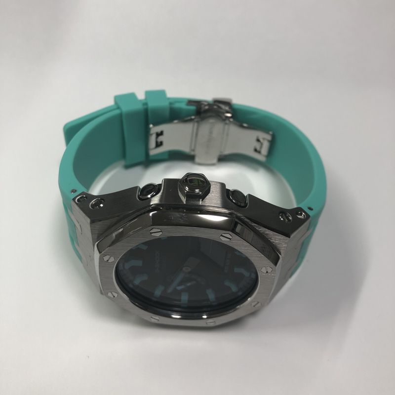 G-shockGa2100-1A1カシオークカスタマイズローズゴールドラバーストラップ