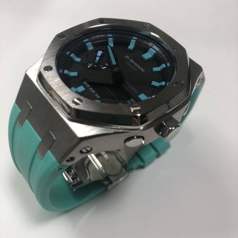 G-shockGa2100-1A1カシオークカスタマイズローズゴールドラバーストラップ