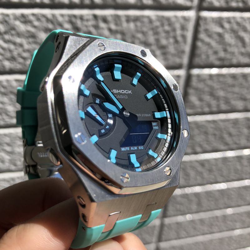 G-shockGa2100-1A1カシオークカスタマイズローズゴールドラバーストラップ