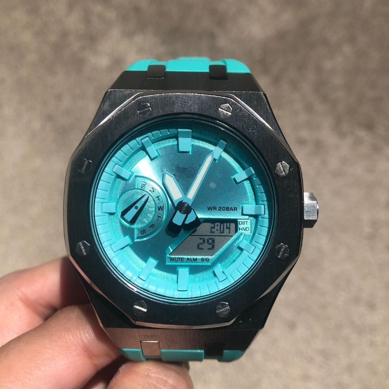 楽天市場】G-SHOCK GA-2100-1A2 ティファニーブルー カスタム