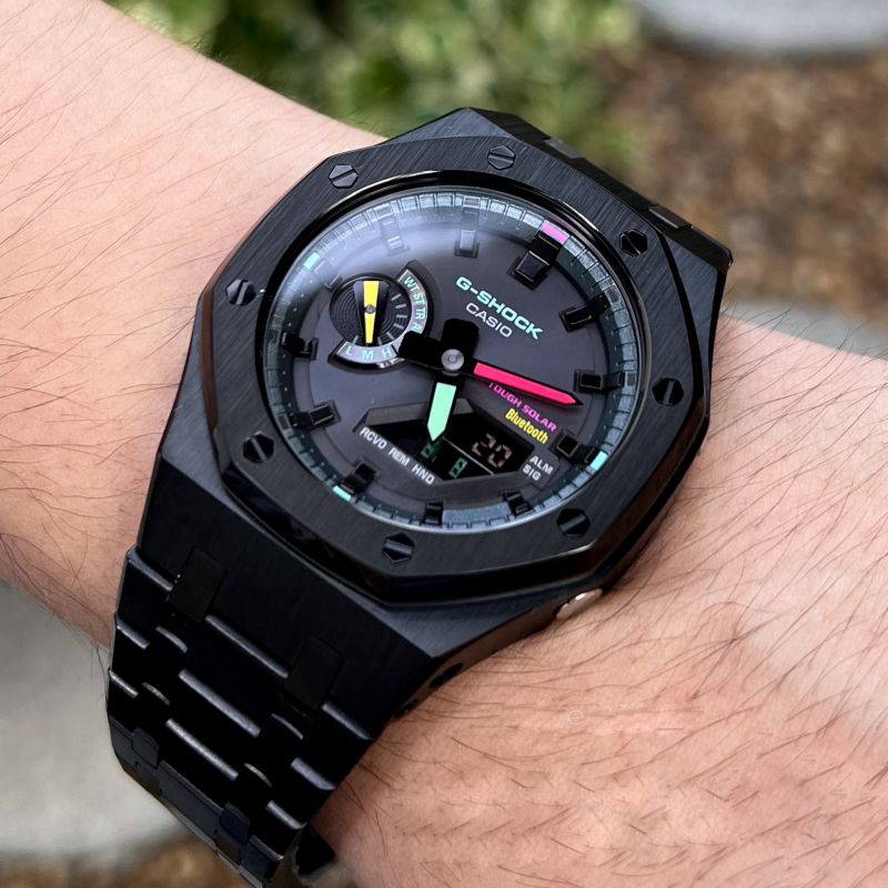 楽天市場】G-shock GA-2100RGB カシオーク カスタマイズ 蛍光