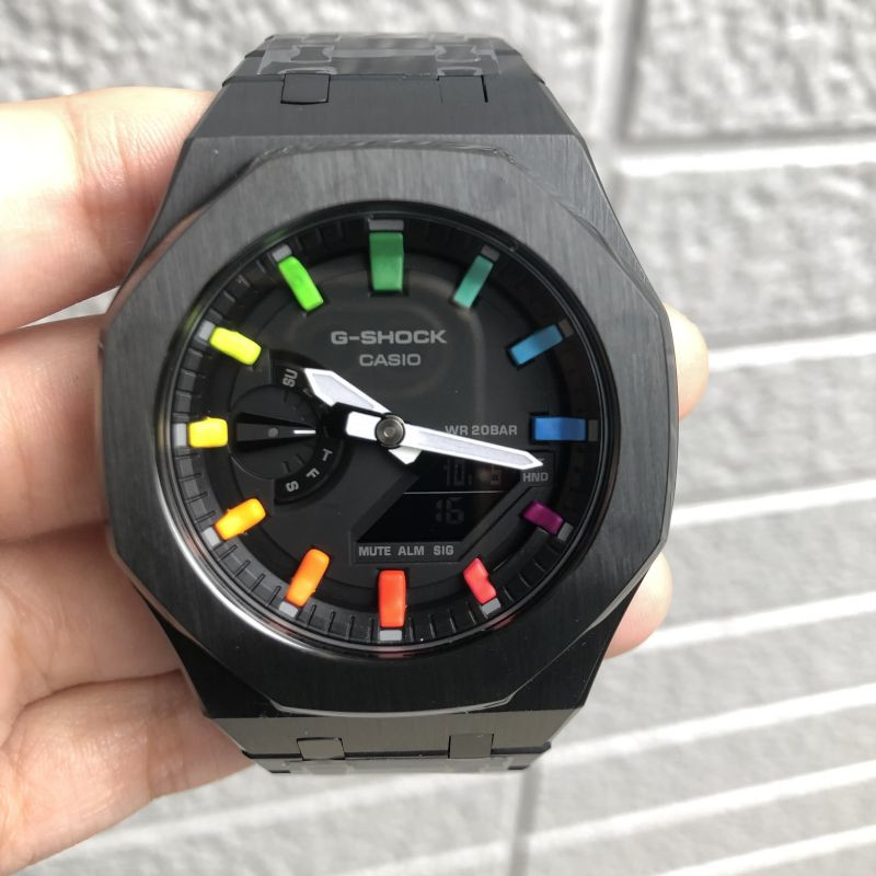 楽天市場】G-shock GA-2100RGB カシオーク カスタマイズ 蛍光
