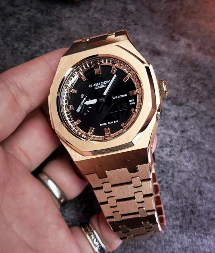 楽天市場】G-shock Ga2100-1A7 カシオーク カスタマイズ ローズ