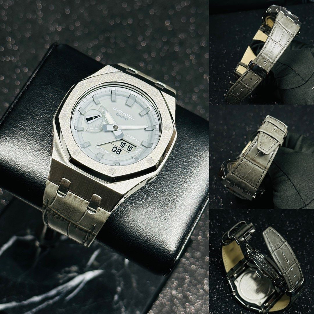 G-SHOCK　2100シリーズ　カスタム　シルバー 楽天市場】G-SHOCK 限定 GA-2100 GA-2110用 ジーショック メタル