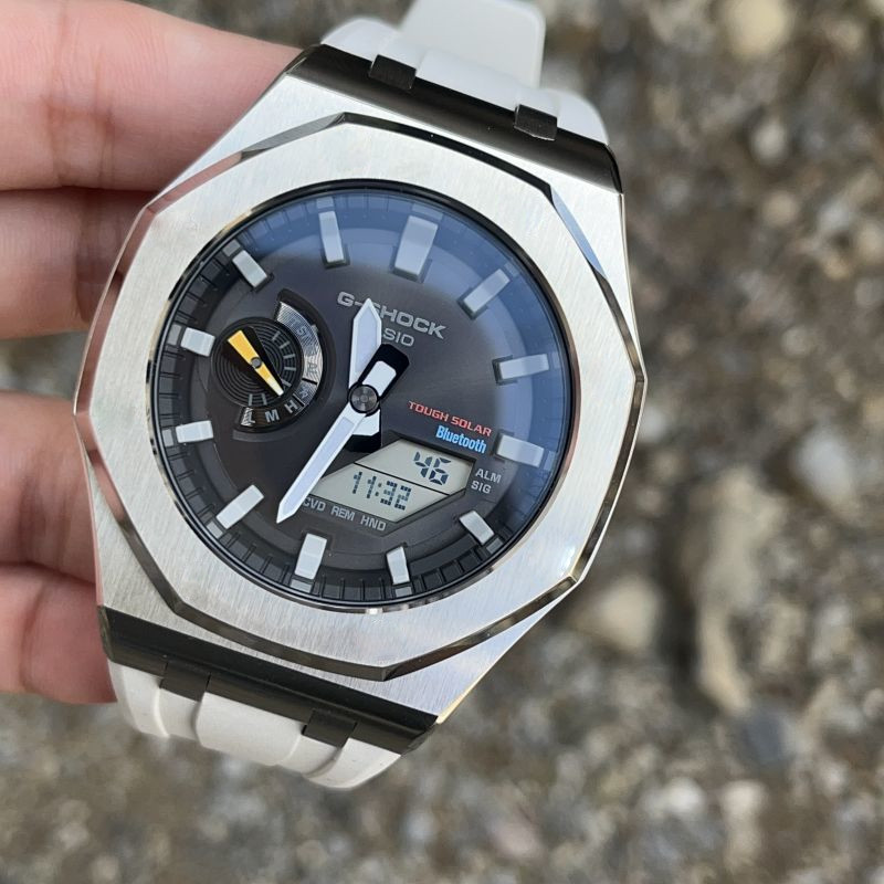 カシオーク カスタム「GA-2100-1A」ペプシカラー ベゼル CASIOAK カシオーク GA2100 G-SHOCKカスタム プレーンベゼル