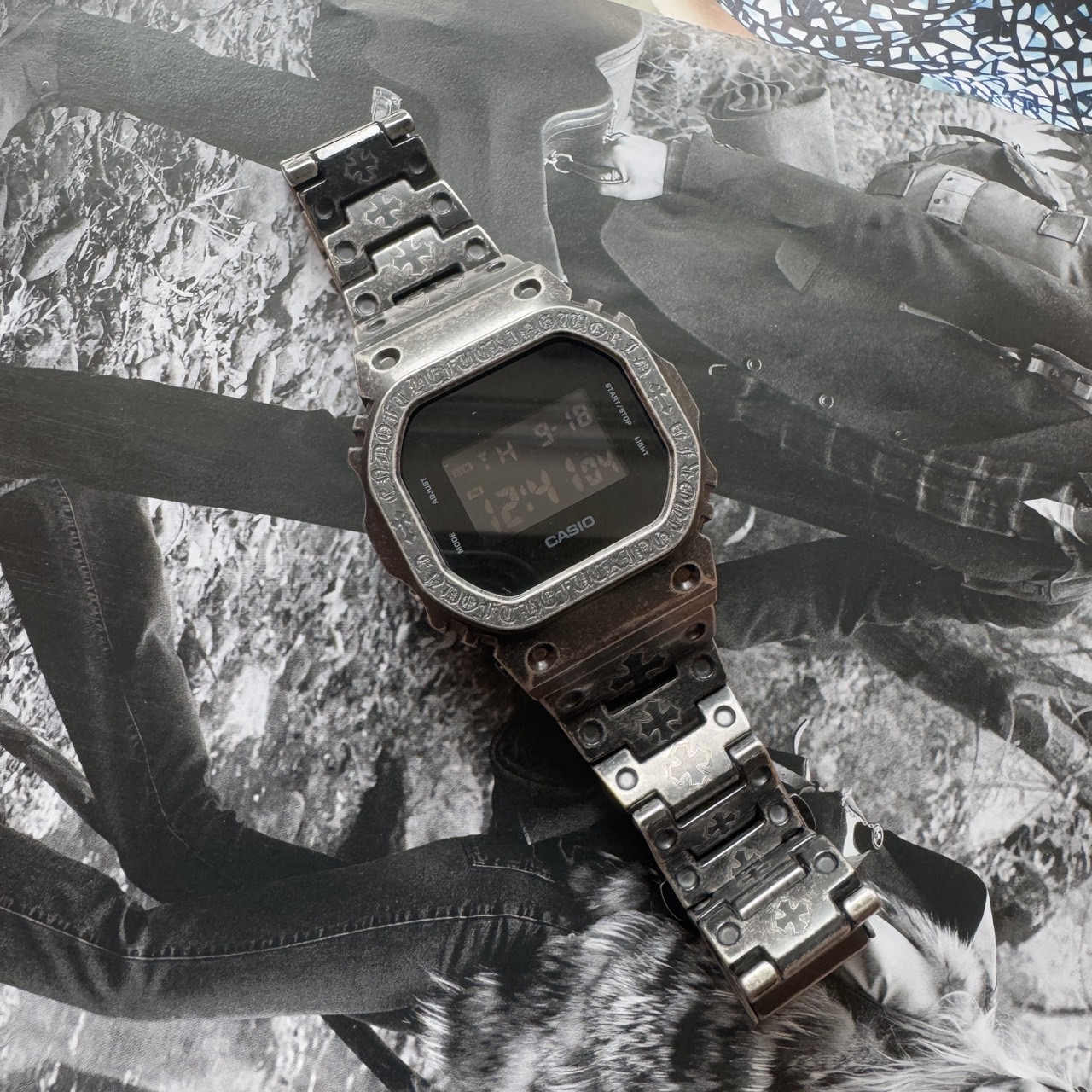 ☆極上☆スピードモデル DW-5600 フルメタル カスタム SUB【G-SHOCKカスタム】DW-5600BB-1×メタルパーツ〔シルバー