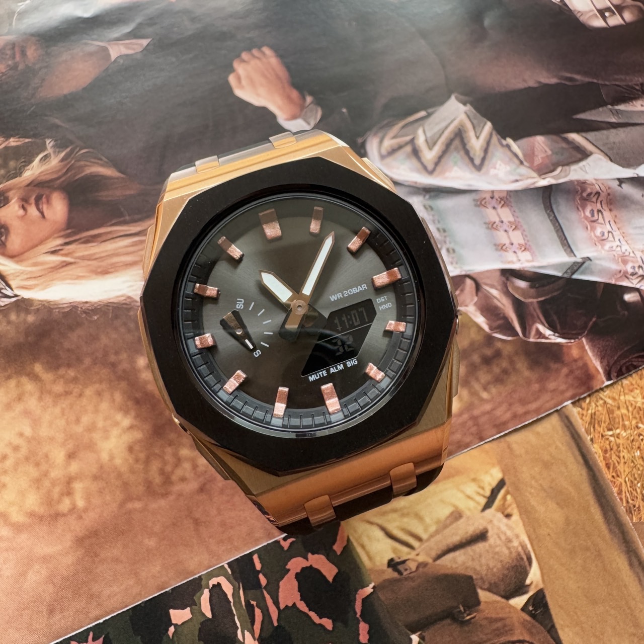 楽天市場】G-shock カシオーク カスタマイズ GA-2100-1A ローズ