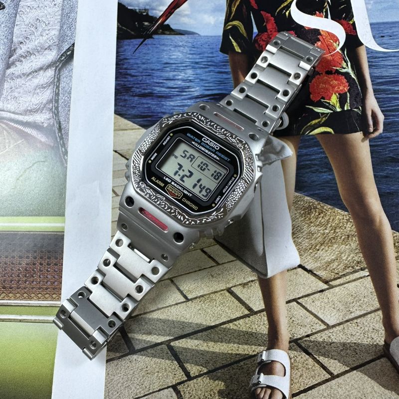楽天市場】G-shock DW-5600 フルカスタム ステンレスメタル