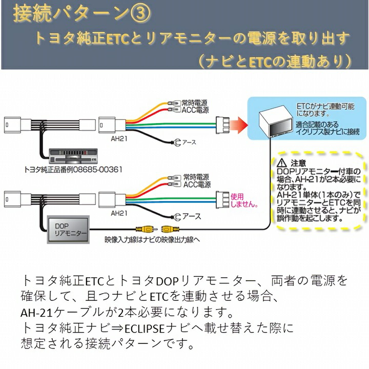 楽天市場 トヨタ 純正etc Dopリアモニター 電源ケーブル ストリート Ah 21 Strasse Ec 楽天市場店