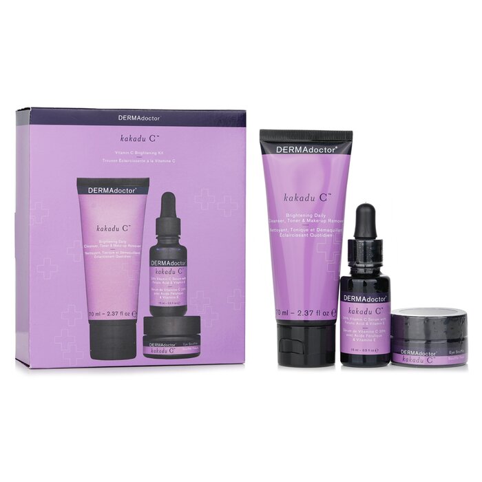 ダーマドクター DERMAdoctor カカドゥ C ビタミン C キット: デーリー クレンザー 70ml + 20% ビタミン C セラム 15ml + アイ スフレ 15ml 3pcs【海外通販】