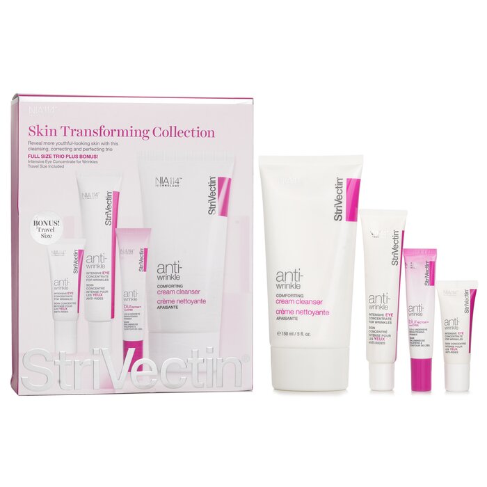 ストリベクチン StriVectin スキントランスフォーミングコレクション（フルサイズトリオ）： クレンザー 150ml + アイ コンセントレート（30ml+7ml） + アイズ プライマー 10ml 4pcs【海外通販】