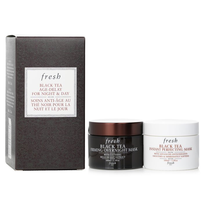 フレッシュ Fresh ブラックティー エイジディレイ フォー ナイト＆デイ セット。ブラックティー インスタント パーフェクティング 100ml + ブラックティー オーバーナイト 100ml 2x100ml/3.3oz【海外通販】