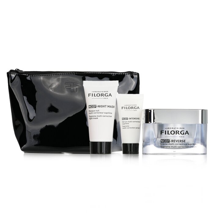 フィロルガ Filorga レボリューション ギフト セット (版): 1x NCEF-リバース クリーム 50ml + 1x NCEF-ナイト 15ml + 1x NCEF-インテンシブ セラム 7ml +1 バッグ 3pcs+1bag【海外通販】