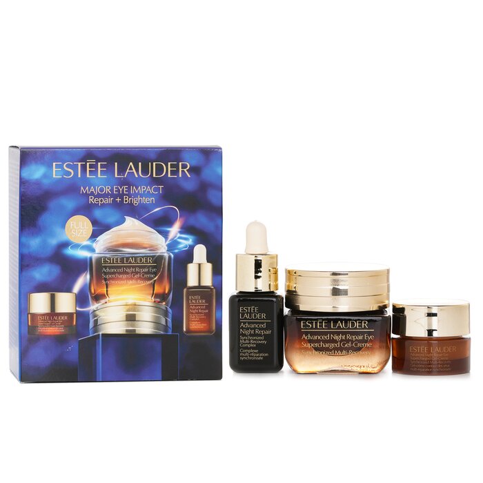 エスティ ローダー Estee Lauder メジャー アイ インパクト トリオ リペア + スキンケア セット: ANR アイ スーパーチャージド ゲル クリーム (15ml + 5ml) + リペア セラム 7ml 3pcs【海外通販】