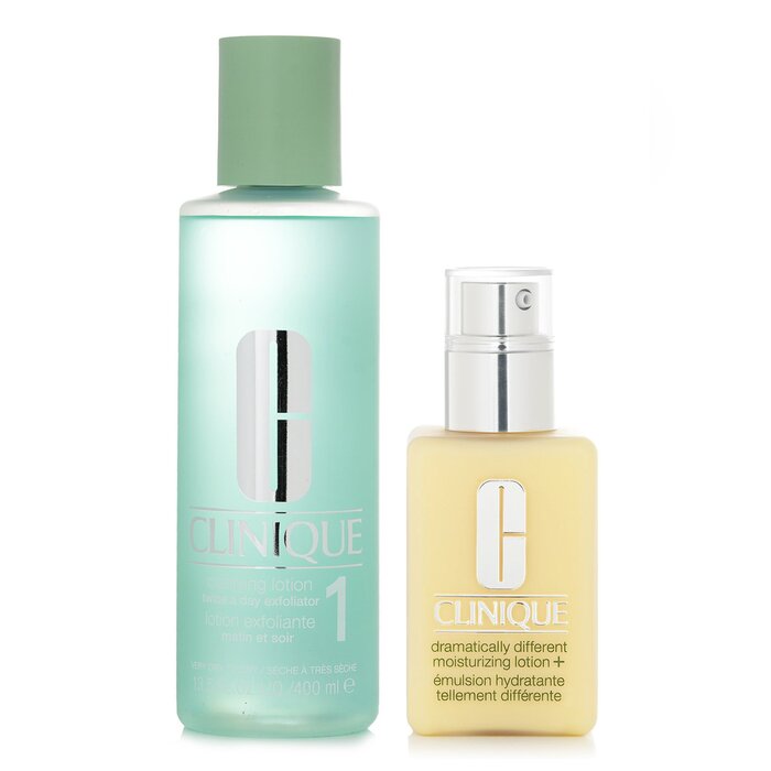 クリニーク Clinique ドラマチカリー ディファレント セット 1: モイスタイジング ローション+ & クラリファイング ローション 1 - 非常に乾燥肌から乾燥混合肌用 2pcs【海外通販】