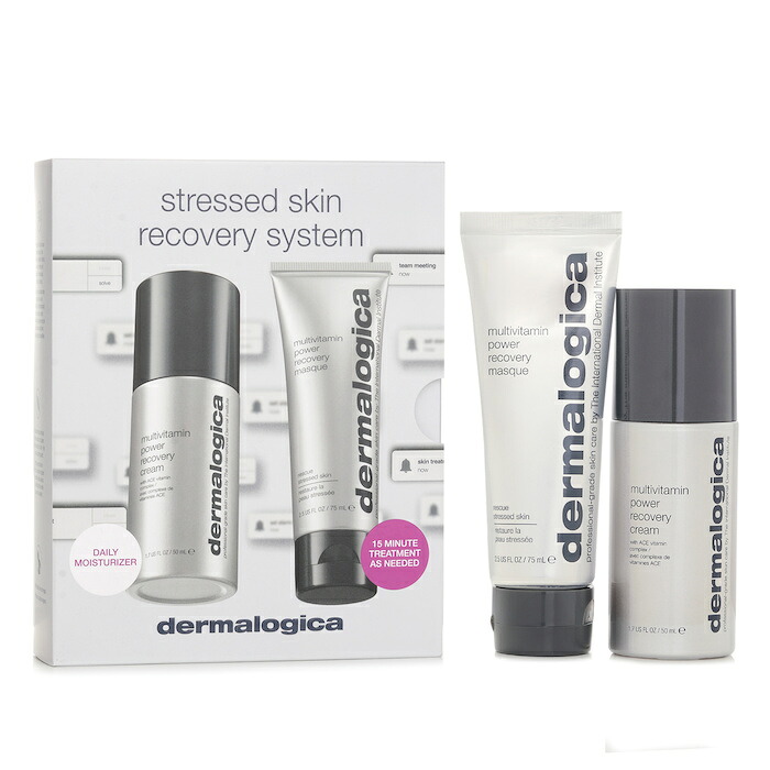 ダーマロジカ Dermalogica ストレスト スキン リカバリー システム セット: マルチビタミン パワー リカバリー クリーム 50ml + マルチビタミン パワー リカバリー 75ml 2pcs【海外通販】