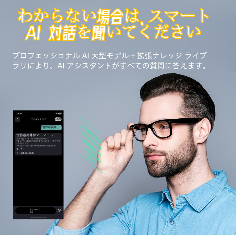 ＼ かっこ良い 人工知能学  書き換える メガネ 眼鏡 ボイスレコーダー 自動小銃文字記号起こし 吹き込み／  書き換える役立つこと付き添い人 黒眼鏡 中国語 英語 日本語 中華民国語 越南語 韓国語 等しく通訳者 声音書き換える機 USB磁気申し受ける   メンズ  レディース iPhone/Android相応う