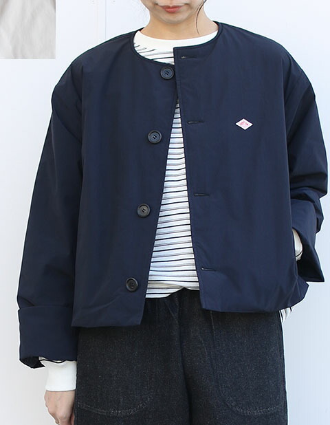 【2025SS】DANTON（ダントン）インサレーションカラーレスワイドジャケット （DNB251L101-0005/#DT-A0672 PNT）WOMEN\u0027S INSULATION COLLARLESS WIDE JACKETアウター/ワイドアウター/ライトアウター/色つや受け答え【レディース】